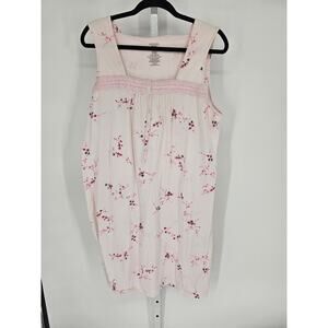 Simply Basic Women's Pink Floral Lace Square Neck Sleeveless Nightgown Size XL